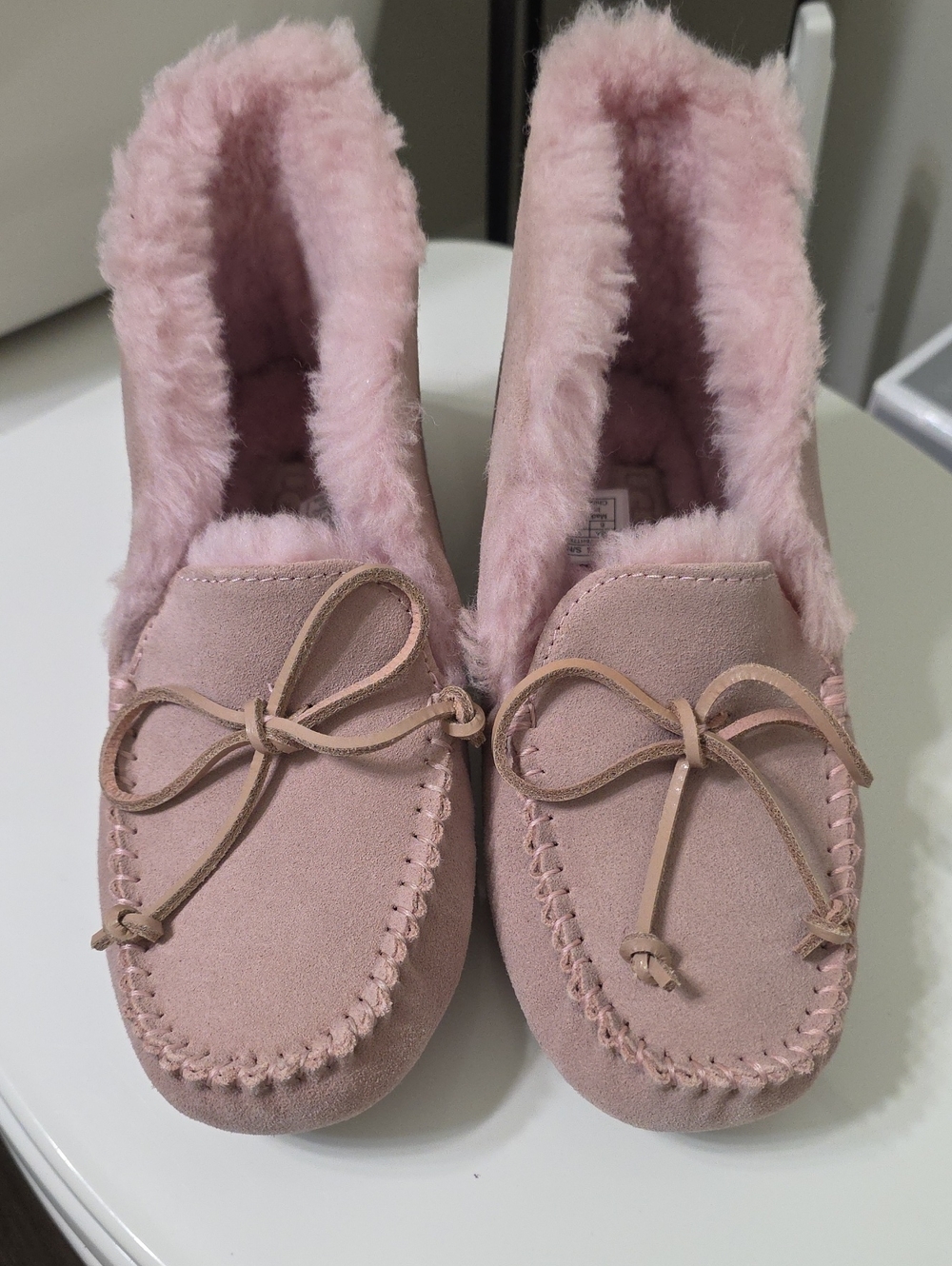 UGG Alena Rose/Pink Suede Moccasin Slippers 6